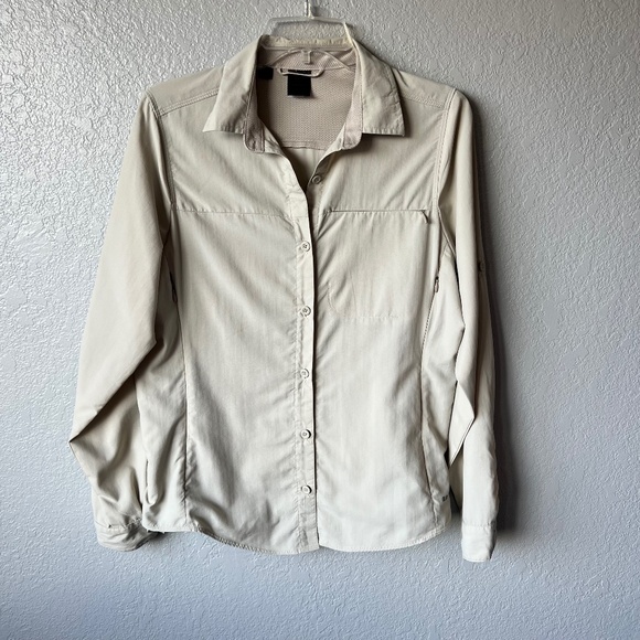 REI Sahara button down roll tab sleeves vented shirt - Picture 1 of 11